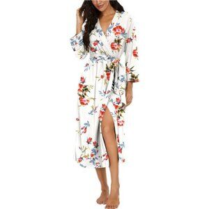 Women Kimono Robes Long Knit Bathrobe Lightweight Soft Knit Sleepwear
